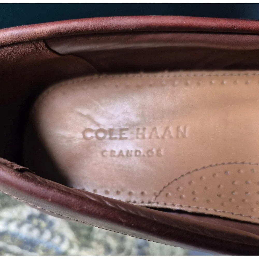 Cole Haan Men's 9.5 Grand OS Santa Barbara Twin Gore Brown Loafer C25477‎